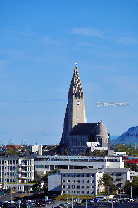 Hallgrímskirkja -在Skólavörðuholt山顶，Reykjavík，冰岛